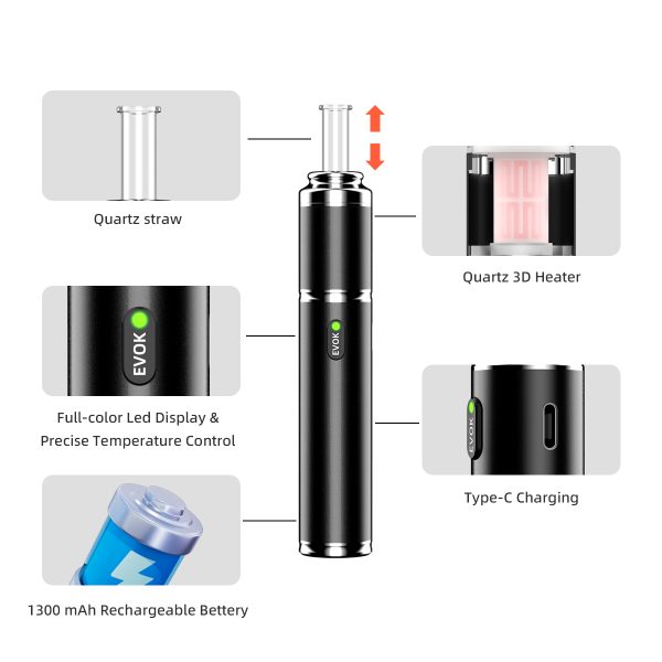 JCVAP EVOK Dry Herb Vaporizer Australia 1300mAh