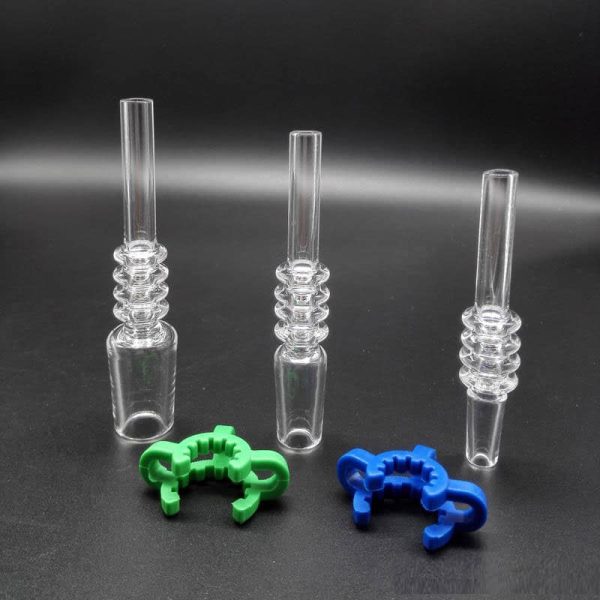 10mm 14mm Quartz Tips with Plastic Clip For Mini Nectar Collector Kits ...