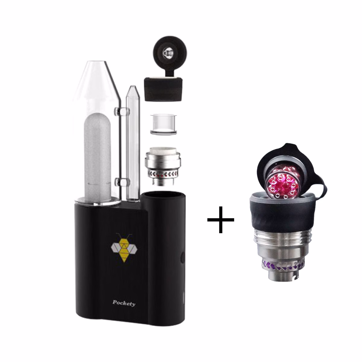 Pockety with quartz chamber and herbcloud quartz chamber