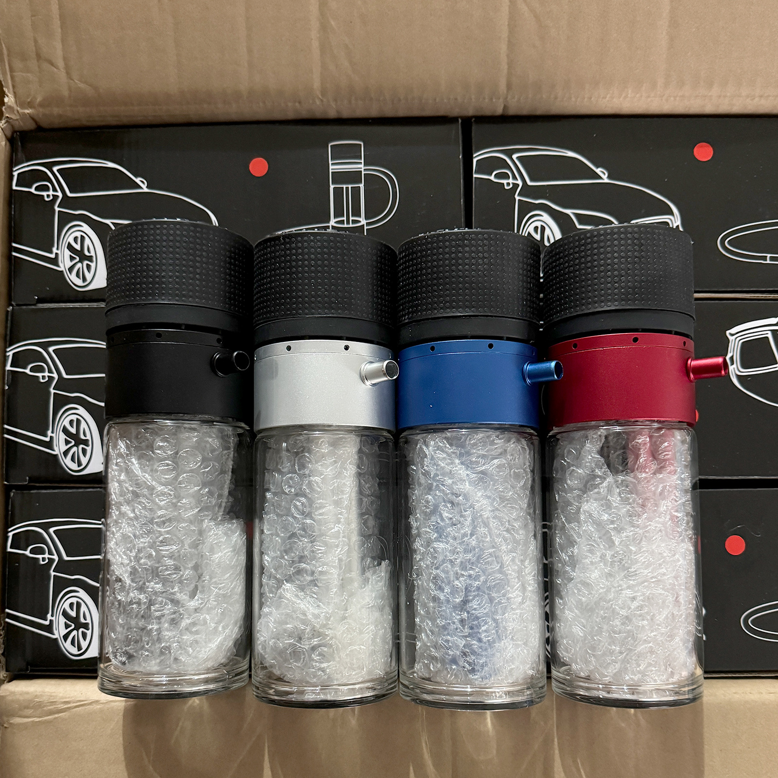 Portable Hookah Shisha Palace Set with LED Light Mini Small Shisha to Go 28.5 cm Silicone Hose Shell Charcoal Tongs - Image 3